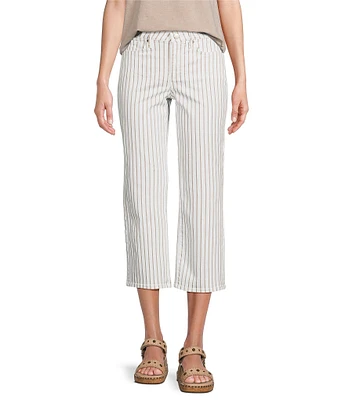NYDJ High Rise Straight Leg Relaxed Fit Cropped Stretch Denim Jeans