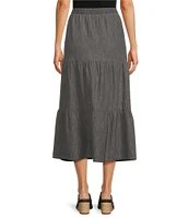 NYDJ Lightweight Denim Tiered Maxi Skirt