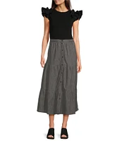 NYDJ Lightweight Denim Tiered Maxi Skirt