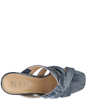 NYDJ Loreri Streaked Denim Bow Dress Slides