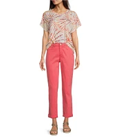NYDJ Margot High Rise Slim Straight Girlfriend Jeans