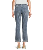 NYDJ Margot Lift Tuck® Embroidered Patch Cropped Girlfriend Jean
