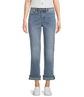 NYDJ Marilyn Lift Tuck® Technology Leopard Print Cuff Ankle Jeans