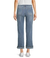 NYDJ Marilyn Lift Tuck® Technology Leopard Print Cuff Ankle Jeans