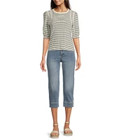 NYDJ Marilyn Lift Tuck® Technology Straight Leg Double Button Waistband Crop Jeans
