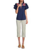 NYDJ Marilyn Lift Tuck® Technology Straight Leg Side Button Cropped Jeans