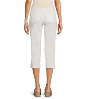 NYDJ Marilyn Lift Tuck® Technology Straight Leg Side Button Plackets Hem Crop Jeans