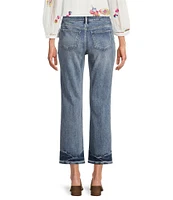 NYDJ Marilyn Mid Rise Ankle Straight Cropped Stretch Denim Jeans
