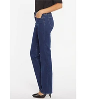 NYDJ Marilyn Stitching Straight Leg High Waisted Jeans