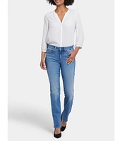 NYDJ Marilyn Stitching Straight Leg High Waisted Jeans