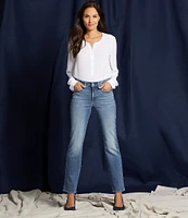 NYDJ Marilyn Stitching Straight Leg High Waisted Jeans