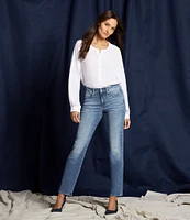 NYDJ Marilyn Stitching Straight Leg High Waisted Jeans