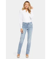 NYDJ Marilyn Stitching Straight Leg High Waisted Jeans