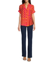 NYDJ Marilyn Stitching Straight Leg High Waisted Jeans