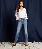 NYDJ Marilyn Stitching Straight Leg High Waisted Jeans