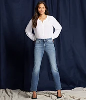NYDJ Marilyn Stitching Straight Leg High Waisted Jeans