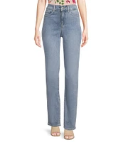 NYDJ Marilyn Stitching Straight Leg High Waisted Jeans
