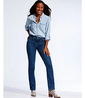 NYDJ Marilyn Straight Leg Mid Rise Jeans