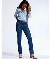 NYDJ Marilyn Straight Leg Mid Rise Jeans