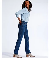 NYDJ Marilyn Straight Leg Mid Rise Jeans