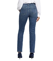 NYDJ Marilyn Straight Leg Stretch Denim Mid Rise Jeans