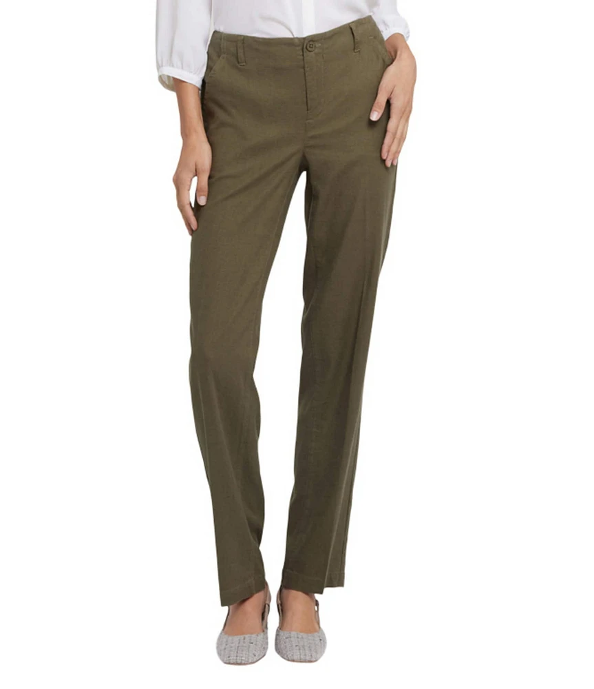 NYDJ Marilyn Stretch Linen Blend Straight Leg Pants