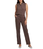 NYDJ Marilyn Stretch Linen Blend Straight Leg Pants