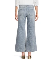 NYDJ Mia Animal Print Stretch Denim Lift Tuck® High Rise Palazzo Ankle Jeans