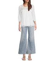 NYDJ Mia Animal Print Stretch Denim Lift Tuck® High Rise Palazzo Ankle Jeans