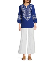 NYDJ Mia Stretch Denim High Rise Ankle Palazzo Jeans