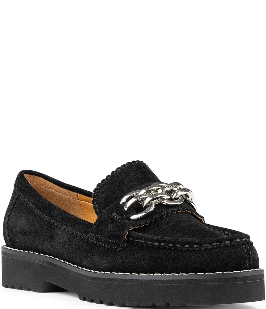 NYDJ Owens Suede Chain Detail Loafers