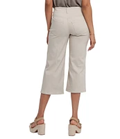 NYDJ Petite Size Brigitte High Waisted Wide Leg Capri Jeans
