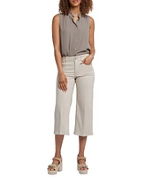 NYDJ Petite Size Brigitte High Waisted Wide Leg Capri Jeans