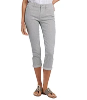 NYDJ Petite Size Chloe Lift Tuck® Technology Luarca Stripe Slim Leg Cuff Capri Jeans