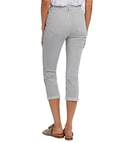 NYDJ Petite Size Chloe Lift Tuck® Technology Luarca Stripe Slim Leg Cuff Capri Jeans