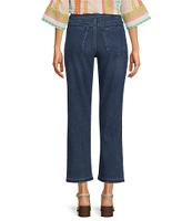 NYDJ Petite Size Dakota Mid Rise Straight Leg Crop Pull-On Jeans