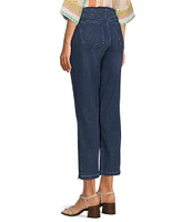 NYDJ Petite Size Dakota Mid Rise Straight Leg Crop Pull-On Jeans