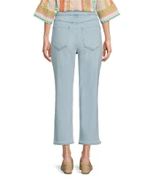 NYDJ Petite Size Dakota Mid Rise Straight Leg Crop Pull-On Jeans