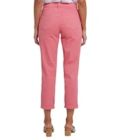 NYDJ Petite Size Margot High Rise Slim Straight Girlfriend Jeans