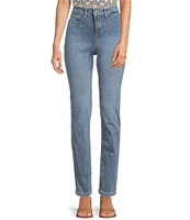 NYDJ Petite Size Sheri Slim Tonal Stitch High Rise Jeans