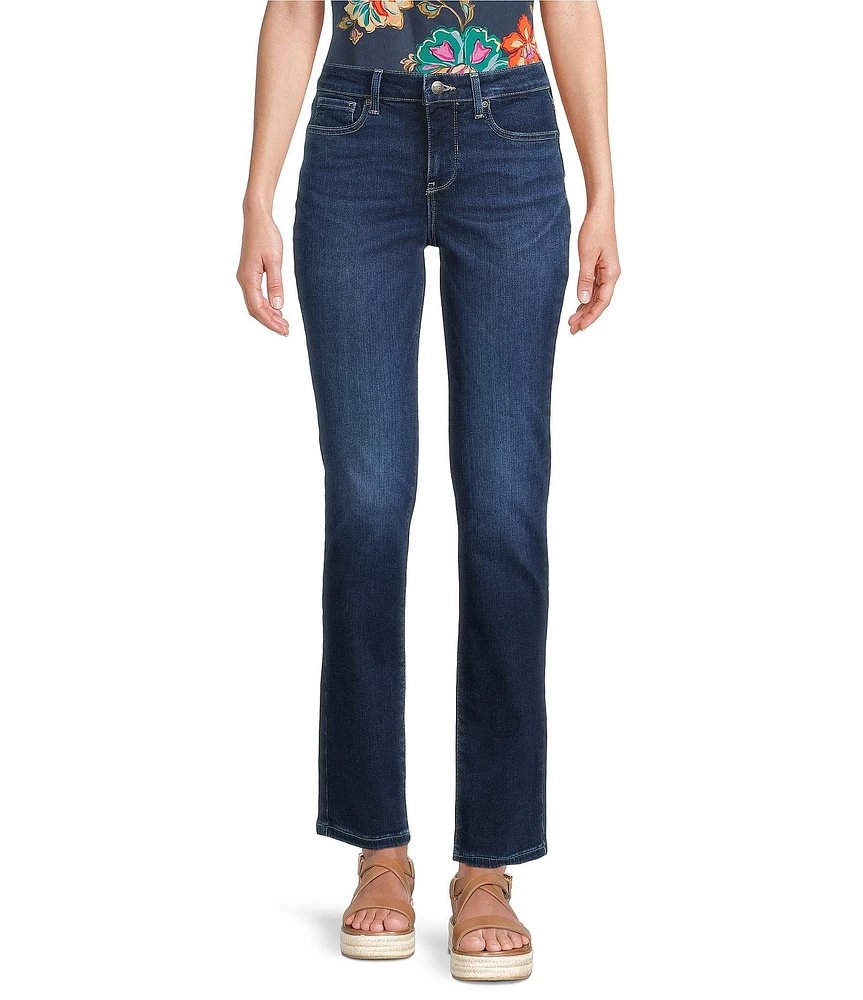 NYDJ Petite Size Sheri Slim Tonal Stitch High Rise Jeans