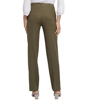 NYDJ Petite Size Solid Marilyn Stretch Linen Blend Straight Leg Pants