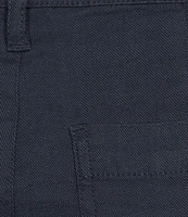 NYDJ Petite Size Stretch Linen Blend High Rise Wide Leg Cargo Capri Pants