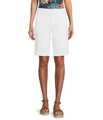 NYDJ Petite Size Stretch Twill Flat Front High Rise Shorts