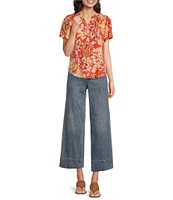 NYDJ Petite Size Teresa Lift Tuck® Stretch Denim Wide Leg Ankle Jeans