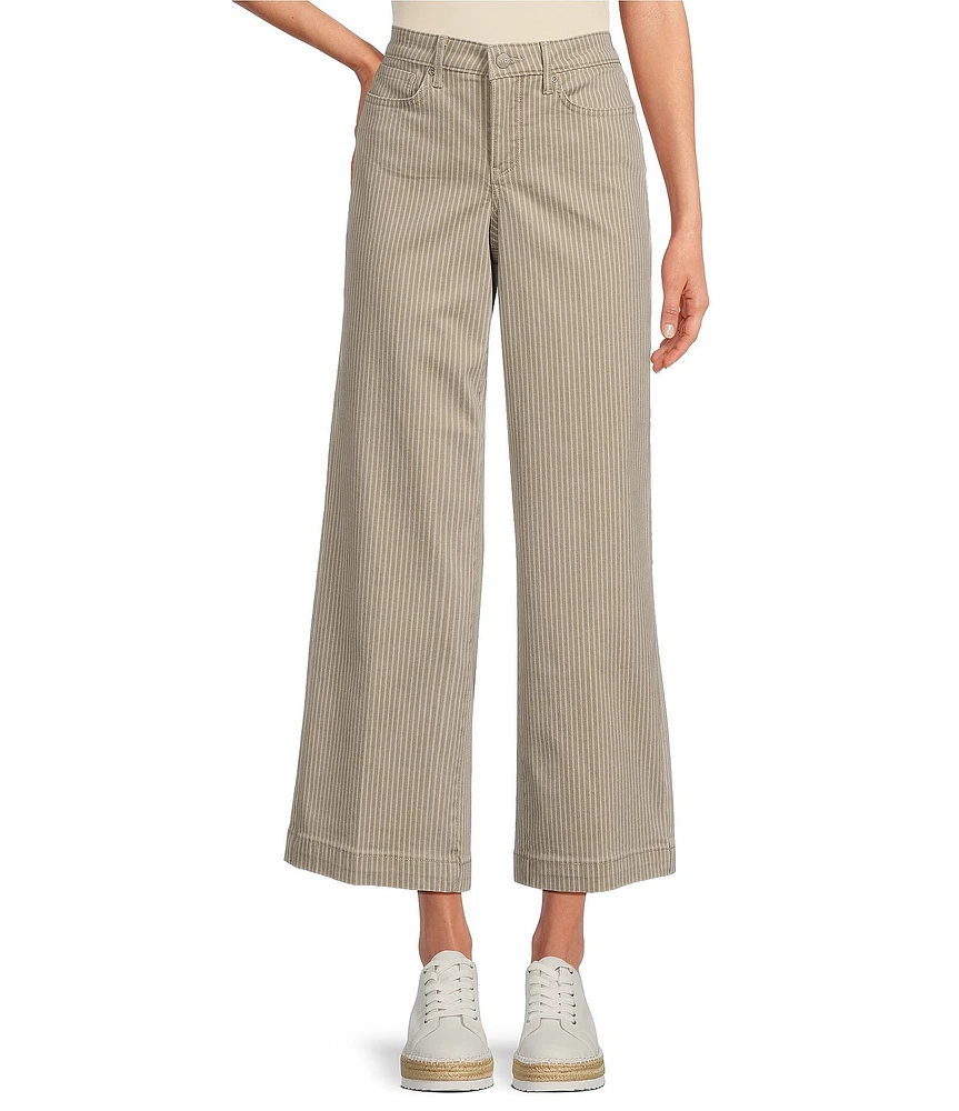 NYDJ Petite Size Teresa Lift Tuck® Technology Hidden Lodge Stripe Wide-Leg Trouser Ankle Jeans