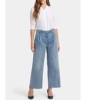 NYDJ Petite Size Theresa Wide Leg Ankle Jeans