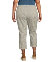 NYDJ Plus Size Chloe Lift Tuck® Technology Luarca Stripe Slim Leg Cuff Capri Jeans