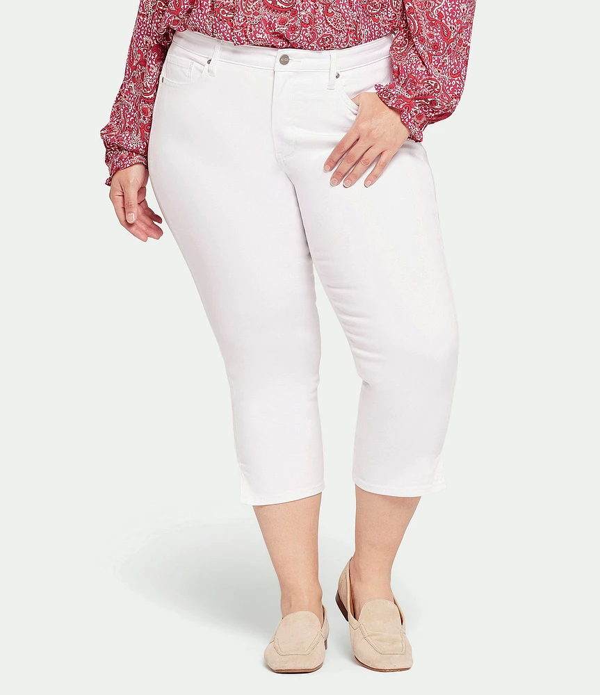 NYDJ Plus Size Chloe Side Slit Hem Capri Denim Jeans