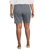 NYDJ Plus Size Ella Malaga Stripe Side Slit Hem Shorts